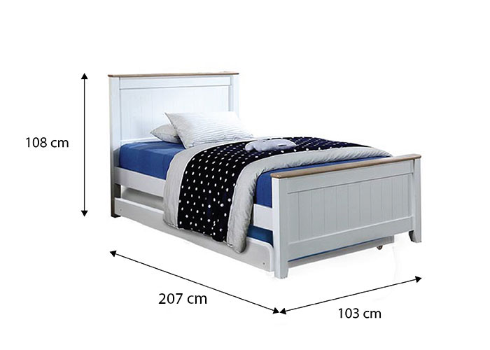 Tyler Single Bed Frame with Pull Out Single Bed
